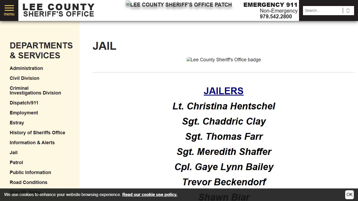 Jail | Lee County Sheriff's Office